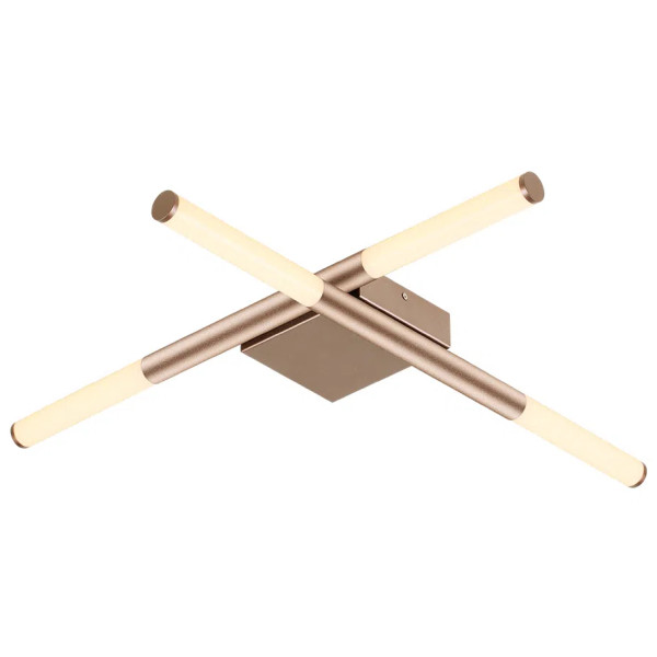 PLAFON DE SOBREPOR PALITO DOURADO (C)70CM (L)70CM (A)7CM 4X6W 2700K 1200LM - CD016