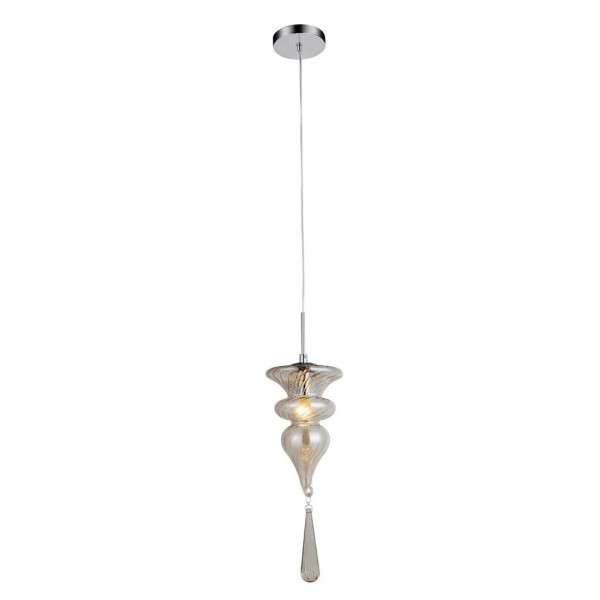 PENDENTE ORGANIKA CROMADO E CHAMPAGNE (D)15.5CM (A)42CM 1XE14 40W - KB002A