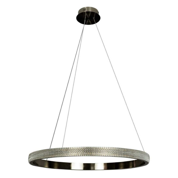 PENDENTE OCA NICKEL E TRANSPARENTE (D)60CM (A)4CM 1X32W 3000K 2080LM - GD001NK