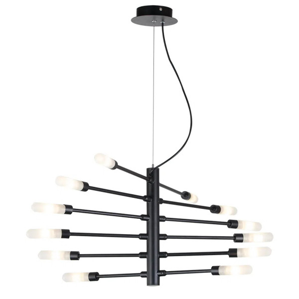 PENDENTE NEO PRETO E BRANCO (C)86CM (L)60CM (A)32CM 12XG9 300W - RE017S