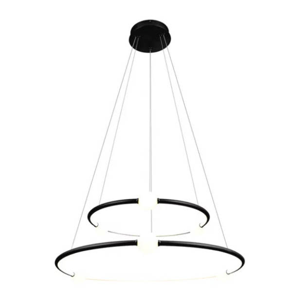PENDENTE NEBULA PRETO E BRANCO (D)87 + 64CM 1X80W 3000K 4000LM - DW005LB