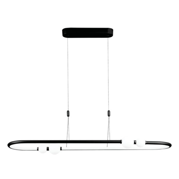 PENDENTE NÉBULA PRETO E BRANCO (C)105CM (L)28CM 1X42W 3000K 2100LM - DW006B