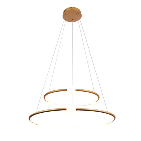 PENDENTE NÉBULA DOURADO DE BRANCO (D)87 + 64CM 1X80W 3000K 4000LM - DW005LG