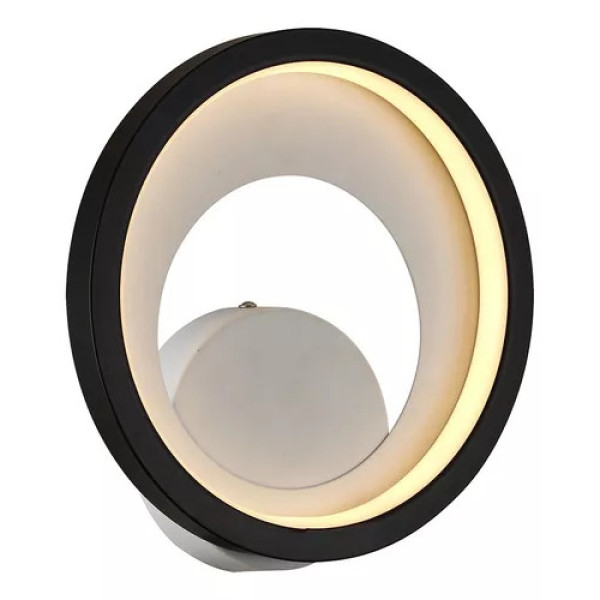 ARANDELA / PLAFON LOOP PRETO E BRANCO (D)22CM (L)5.2CM 1X10W 3000K 330LM - HM006WB