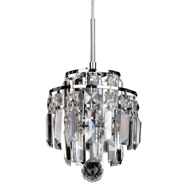 PENDENTE KRI CROMADO E TRANSPARENTE (D)18CM (A)21CM 1XG9 40W - HU2105