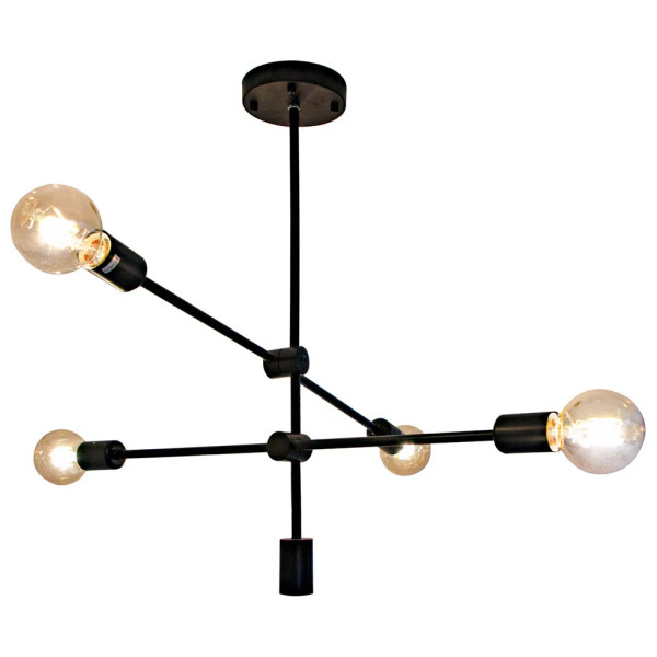 PENDENTE IPANEMA PRETO (D)68CM (A)139CM 4XE27 160W - RM003B