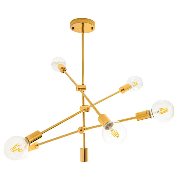 PENDENTE IPANEMA DOURADO (D)68CM (A)139CM 6XE27 240W - RM004G
