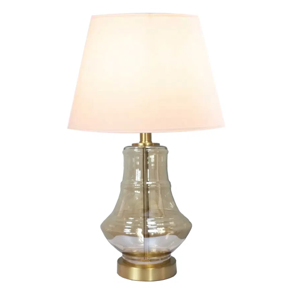 BASE PARA ABAJUR VENETO DOURADO E CHAMPAGNE (D)19.5CM (A)38.5CM 1XE27 40W - WR005