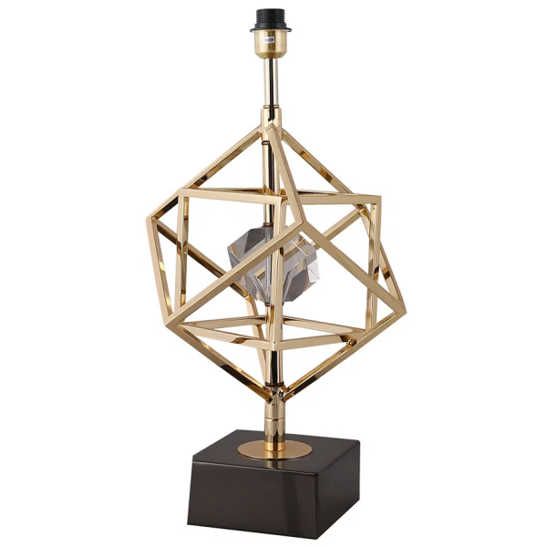 BASE PARA ABAJUR VENETO DOURADO E PRETO (D)22.5CM (A)50CM 1XE27 40W - MI012