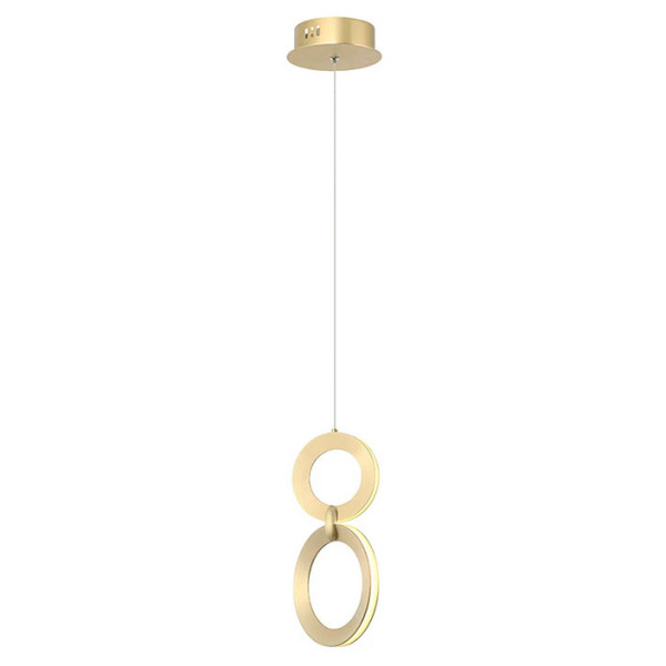 PENDENTE GINGA DOURADO E BRANCO (D)17CM (A)30CM 2X5W 3000K 420LM - BB023