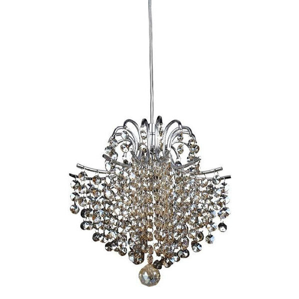PENDENTE FIORE CROMADO E TRANSPARENTE (D)26CM (A)24CM 1XG9 40W - HU2107