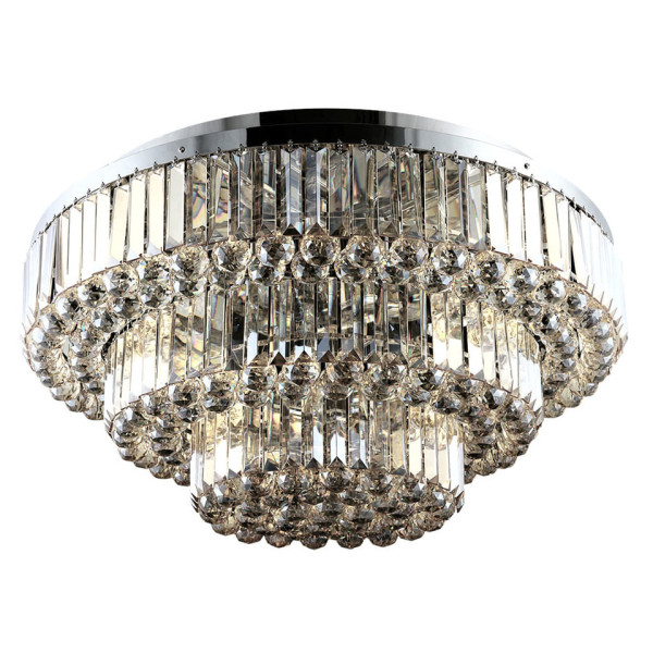 LUSTRE DIJON CROMADO E TRANSPARENTE (D)70CM (A)60CM 12XE14 480W - AQ009