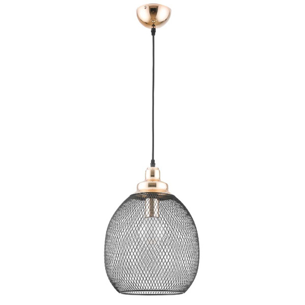 PENDENTE COPPER PRETO E DOURADO (D)28CM (A)41CM 1XE27 40W - XN003G