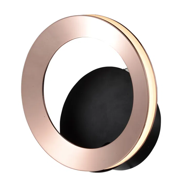 ARANDELA GINGA ROSE GOLD E PRETO E PRETO (C)17CM (L)10.5CM (A)17CM 1X6W 3000K 300LM - BB015