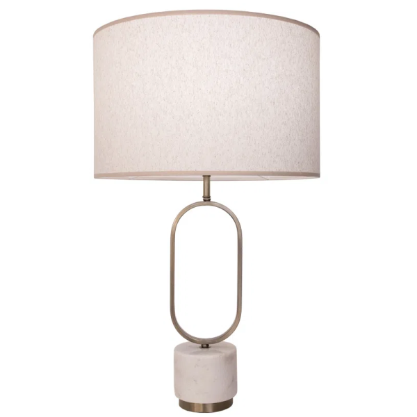 BASE PARA ABAJUR OVALE BRONZE E BRANCO (D)16CM (L)14CM (A)56CM 1XE27 40W - GL019G