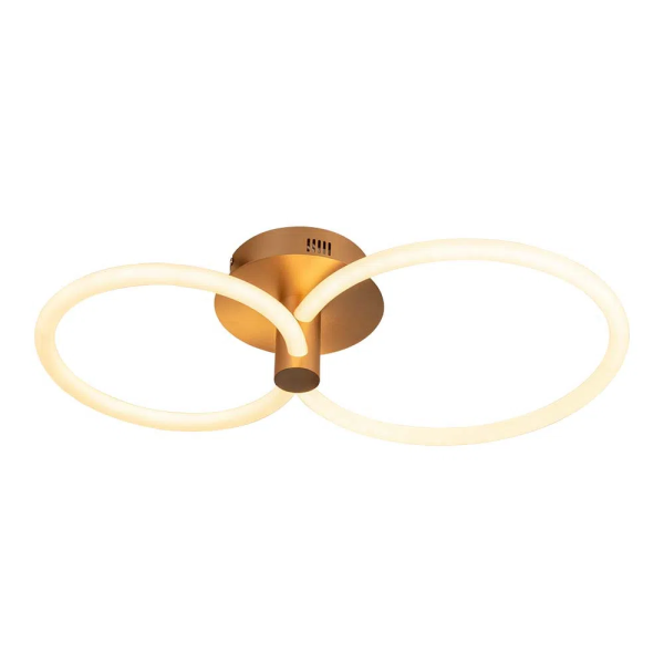 PLAFON CIRCOLO FRENCH GOLD E BRANCO (C)69CM (L)39CM (A)15CM 1X32,4W 3000K 1 - BB021
