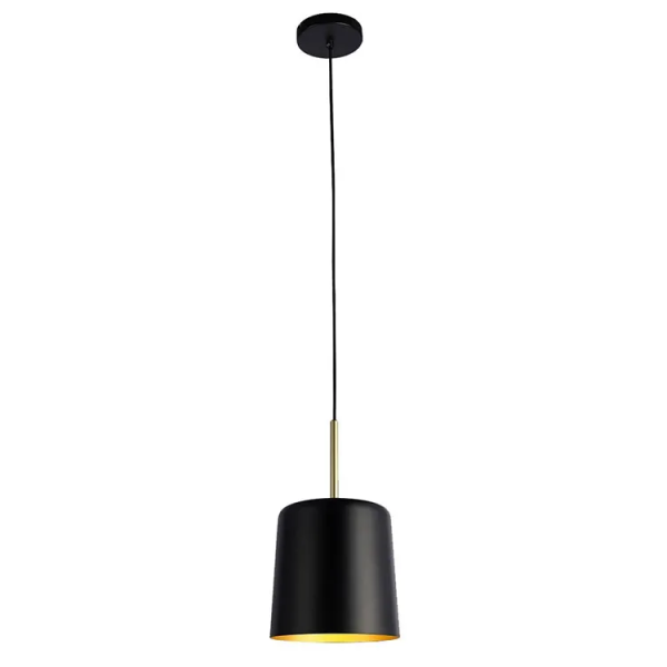PENDENTE BOT PRETO E DOURADO (D)20CM (A)35CM  1X40W   E27