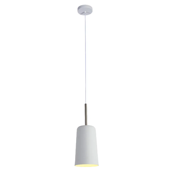 PENDENTE BOT BRANCO E NICKEL (D)13,6CM (A)38CM 1X40W E27