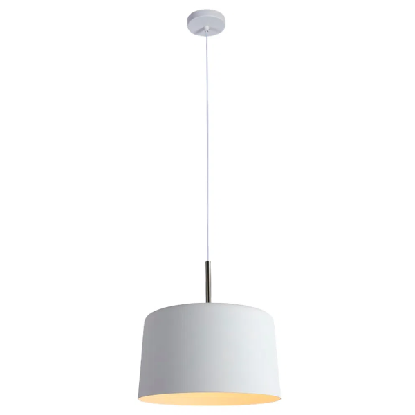 PENDENTE BOT BRANCO E NICKEL (D)35CM (A)35CM 1X40W E27