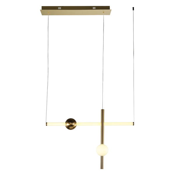 PENDENTE BOSSA NOVA DOURADO E BRANCO (D)12CM (L)90CM (A)60CM 20W + 7W 3000K 1350LM - OC007