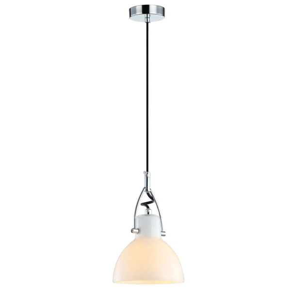 PENDENTE BAR D 14CM X 22CM 1XG9 127V / 220V BRANCO E CROMADO - OP057C