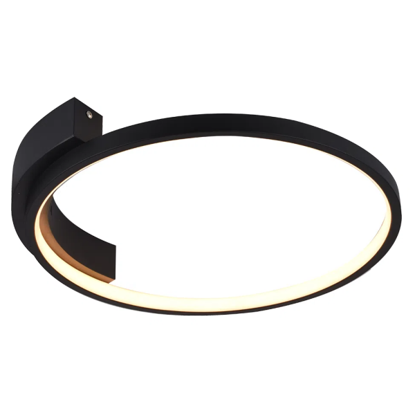PLAFON DE SOBREPOR BAMBOLE PRETO (D)40CM (A)6CM 1X24W 3000K 813LM - FO026SB