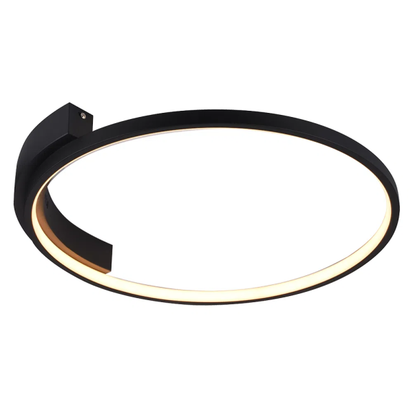 PLAFON DE SOBREPOR BAMBOLE PRETO (D)50CM (A)6CM 1X30W 3000K 1024LM - FO026LB