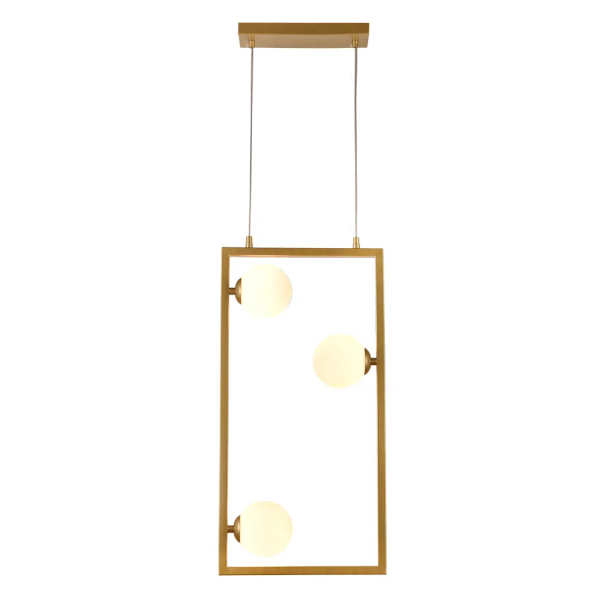 PENDENTE BALANÇO DOURADO E BRANCO (D)30CM (A)60CM 3XG9 75W - TR004