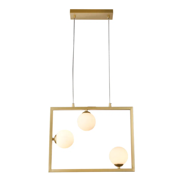 PENDENTE BALANÇO DOURADO E BRANCO (D)45CM (A)35CM 3XG9 75W - TR005