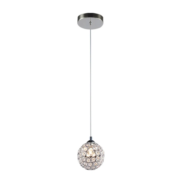 PENDENTE ARPEJO CROMADO E TRANSPARENTE (D)11CM 1XG9 40W - GA011