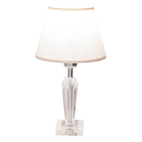 BASE PARA ABAJUR KRISTALO CROMADO E TRANSPARENTE (C)8CM (L)8CM (A)27CM 1XE27 40W - XL003