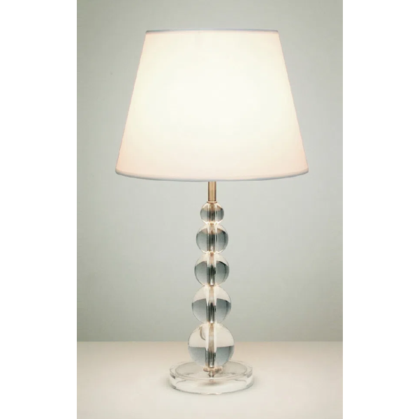 BASE PARA ABAJUR CRILY CROMADO E TRANSPARENTE (D)14CM (A)39CM 1XE27 40W - TE0127