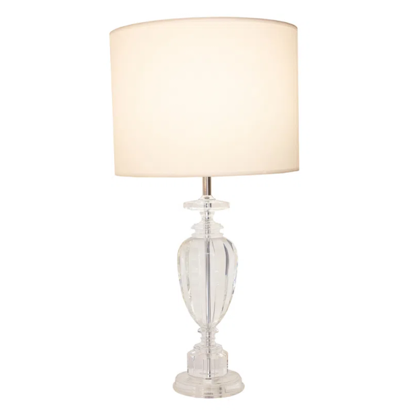 BASE PARA ABAJUR CLASSIC CROMADO E TRANSPARENTE (D)15CM (A)55CM 1XE27 40W - XL1210