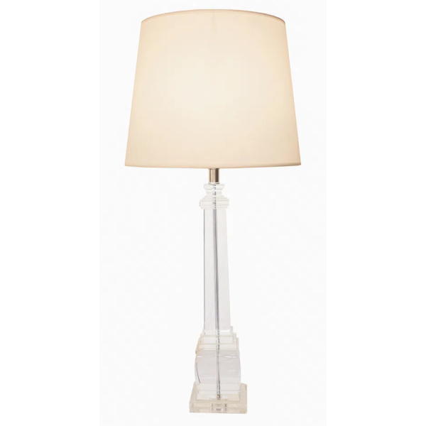 BASE PARA ABAJUR CLASSIC CROMADO E TRANSPARENTE (C)14CM (L)14CM (A)65CM 1XE27 40W - XL1155