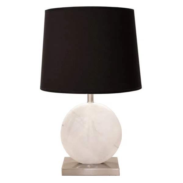 BASE PARA ABAJUR BIAGIO NICKEL E BRANCO (D)22CM (L)12CM (A)37CM 1XE27 40W - GL016WN