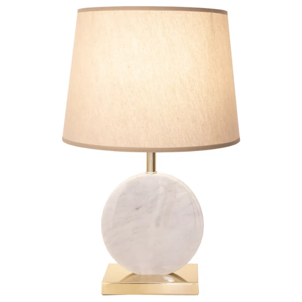 BASE PARA ABAJUR BIAGIO DOURADO E BRANCO (D)22CM (L)12CM (A)37CM 1XE27 40W - GL016WG