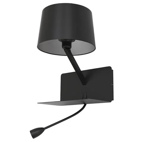 ARANDELA TUTI PRETO E PRETO (C)26CM (L)35CM (A)36CM 1XE27 + LED 43W - ML011B