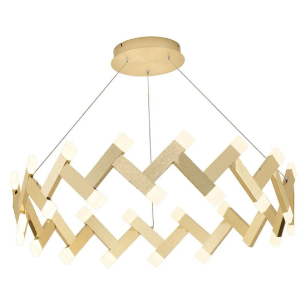 PENDENTE SARAU DOURADO (D)82.5CM (A)19.8CM 32X1.4W 3000K 2800LM - HS002