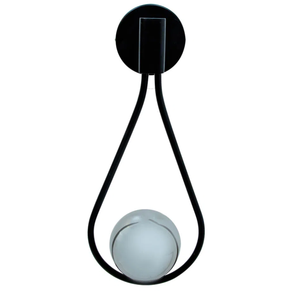 ARANDELA PINGO PRETO E FUME (D)20CM (A)47.4CM 1XG9 25W - TR002B