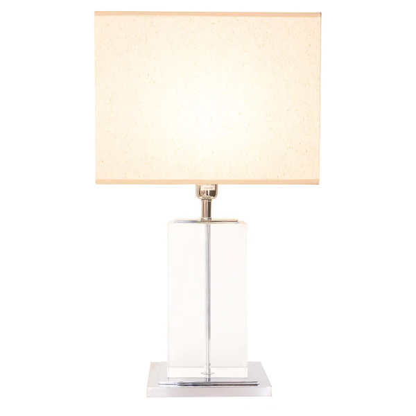 BASE PARA ABAJUR CLASSIC CROMADO E TRANSPARENTE (C)22.8CM (L)15.2CM (A)42.8CM 1XE27 40W - XL1115