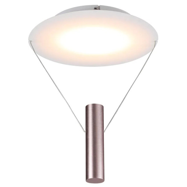 PLAFON DE SOBREPOR TINO DOURADO E BRANCO (D)30CM (A)60CM 1X12W 2700K 600LM - CD007