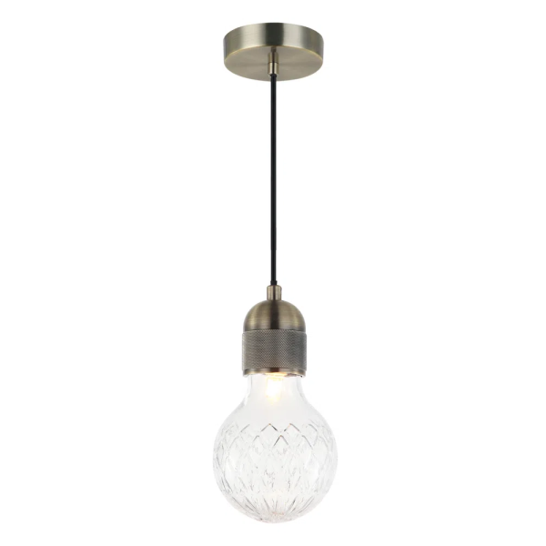 PENDENTE PETIT D 9,3CM X 18,5CM 1XG9 127V / 220V BRONZE E TRANSPARENTE - OP053