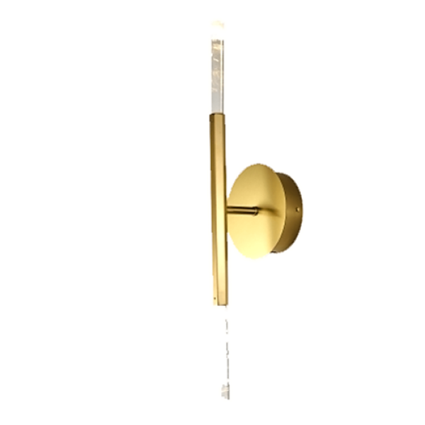 ARANDELA PETRA DOURADO E TRANSPARENTE (C)11CM (L)12CM (A)53CM 2X3W 3000K 300LM - OC004M