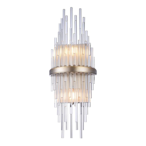 ARANDELA SANSA DOURADO E TRANSPARENTE (D)12CM (A)55CM 2XE14 80W - MR008