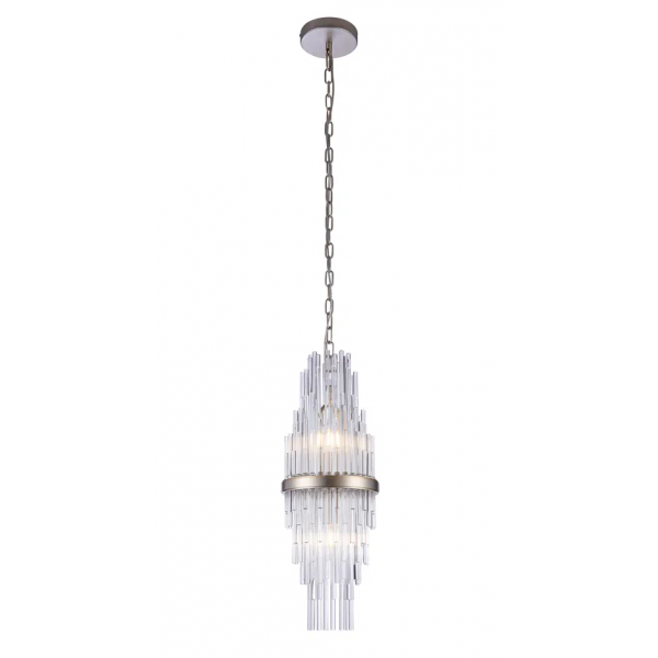 PENDENTE SANSA DOURADO E TRANSPARENTE (D)20.5CM (A)55CM 2XE14 80W - MR007