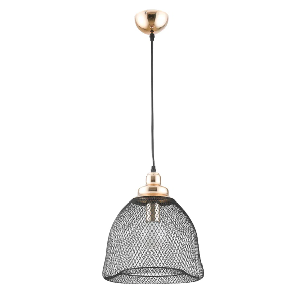 PENDENTE COPPER PRETO E DOURADO (D)32CM (A)33.5CM 1XE27 40W - XN001G