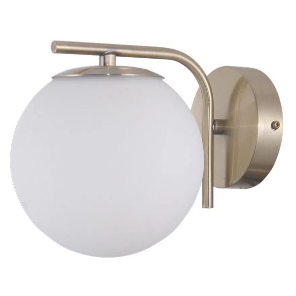 ARANDELA PETIT POA DOURADO E BRANCO (C)20CM (L)15CM (A)17CM 1XE27 BOLINHA 5W - SQ005
