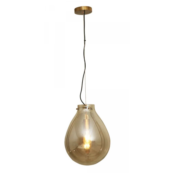 PENDENTE CAJU BRONZE E CONHAQUE  1XE27 40W - RZ001S