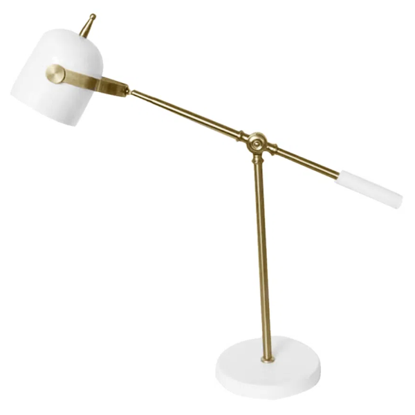 ABAJUR JUJU BRANCO E DOURADO (C)5CM (L)18CM (A)43CM 1X40W BOLINHA