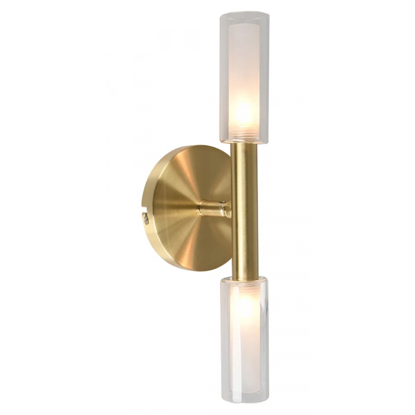 ARANDELA CAIENA DOURADO E BRANCO (C)10CM (L)12CM (A)28CM 2XG9 50W - HP003